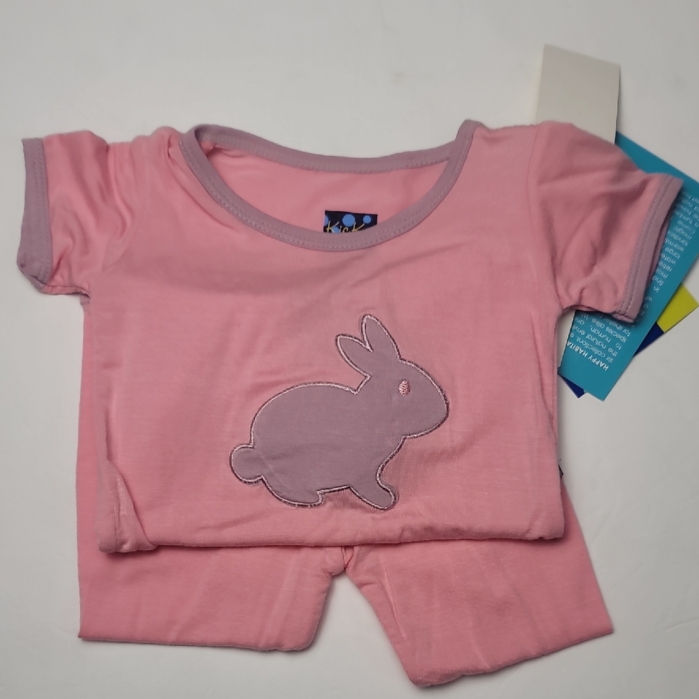 Kickee Pants Cute Pink Baby BUNNY EASTER PANT SET